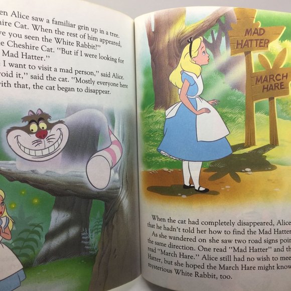 Vintage Little Golden Book Lot 2 Disney Three Little Pigs Alice In Wonderland - Picture 4 of 13